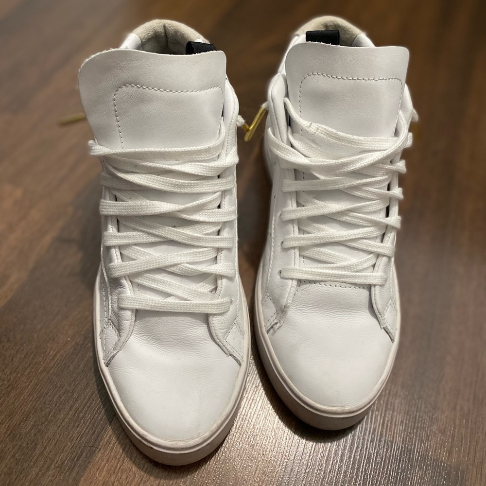 ADIDAS White Mid Top Sleek Sneakers Size 5.5